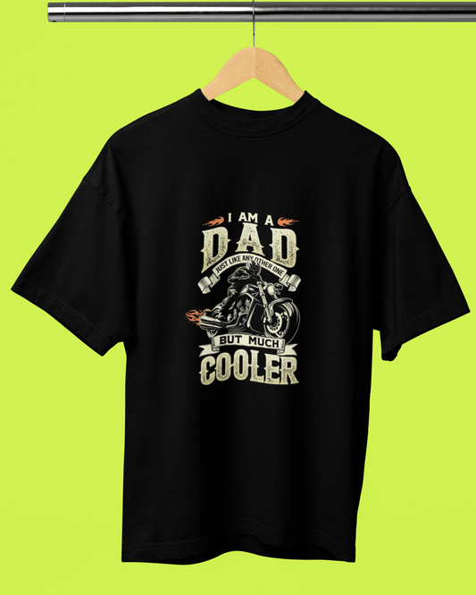 Round Neck Half Sleeve Oversized Biker T-Shirt (I am a dad Just like)