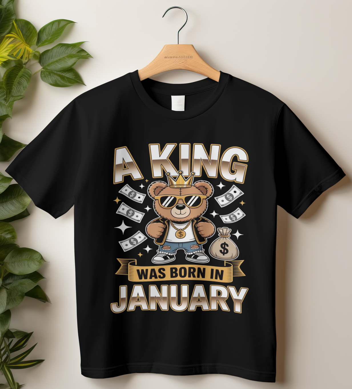 January Birthday Classic Crew T-Shirt (A King was born in January)