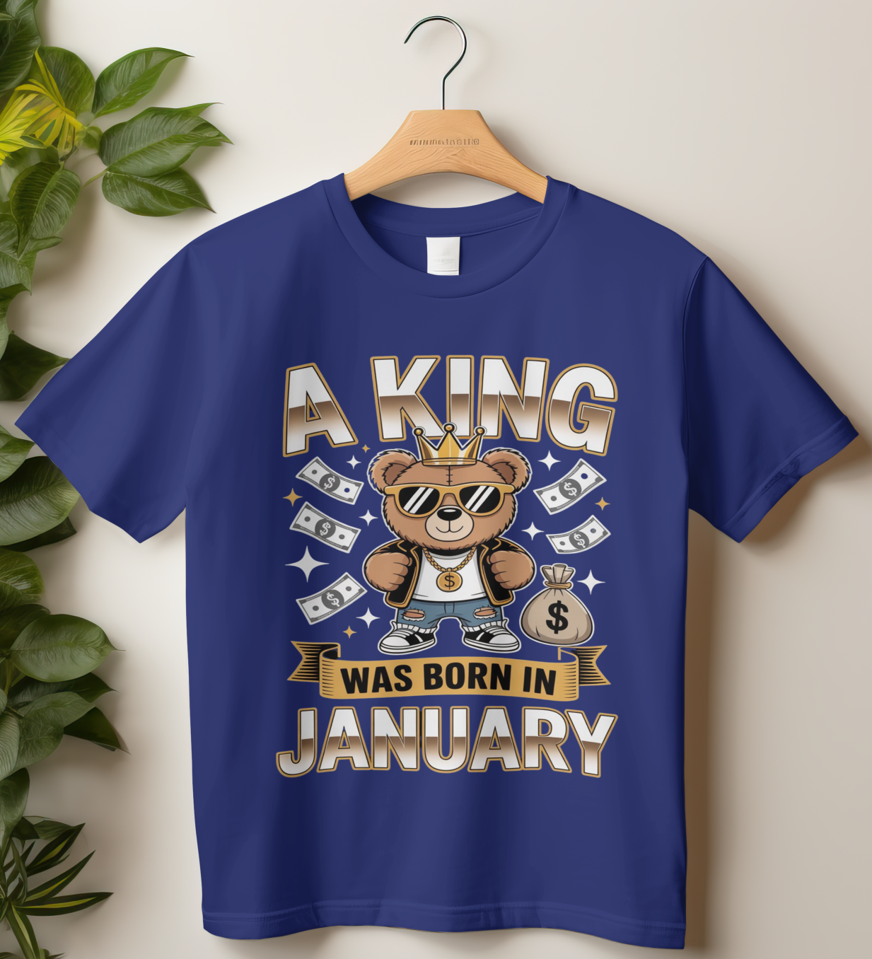 January Birthday Classic Crew T-Shirt (A King was born in January)