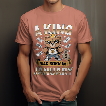January Birthday Classic Crew T-Shirt (A King was born in January)
