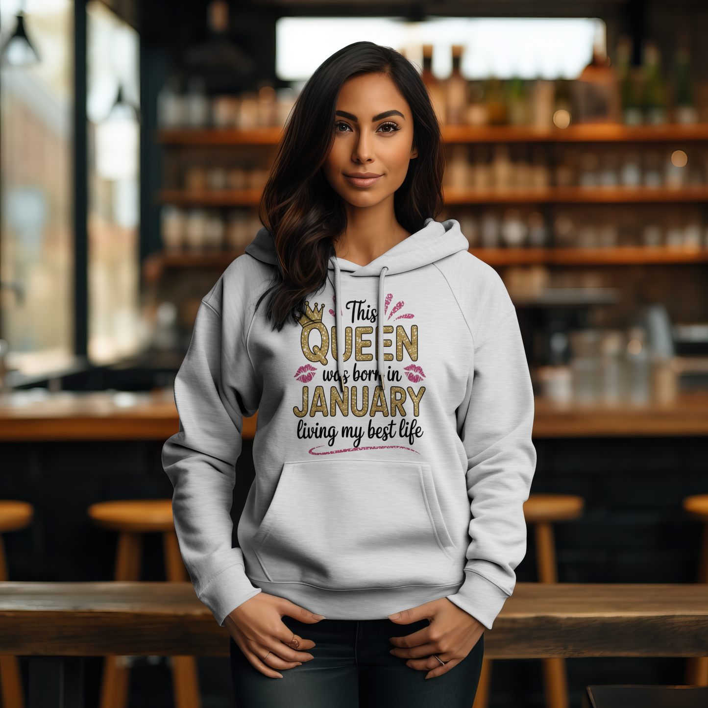 January Birthday Female Hoodie (This QUEEN was born in January, Living my best life.)