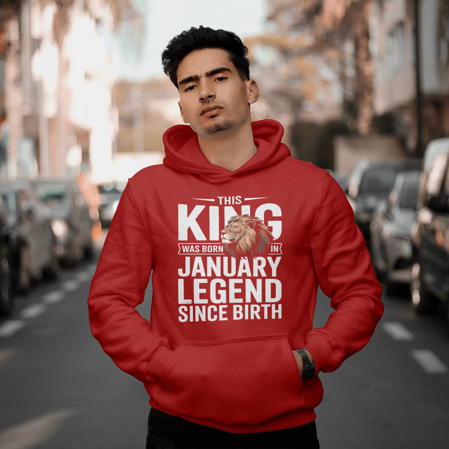 January Birthday Male Hoodie (This King was born in January Legend since birth)