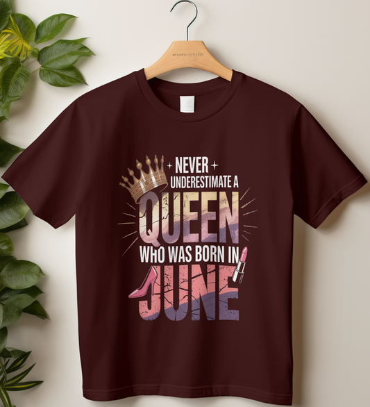 June Birthday Girl's Classic T-Shirt (Never Underestimate a Queen)
