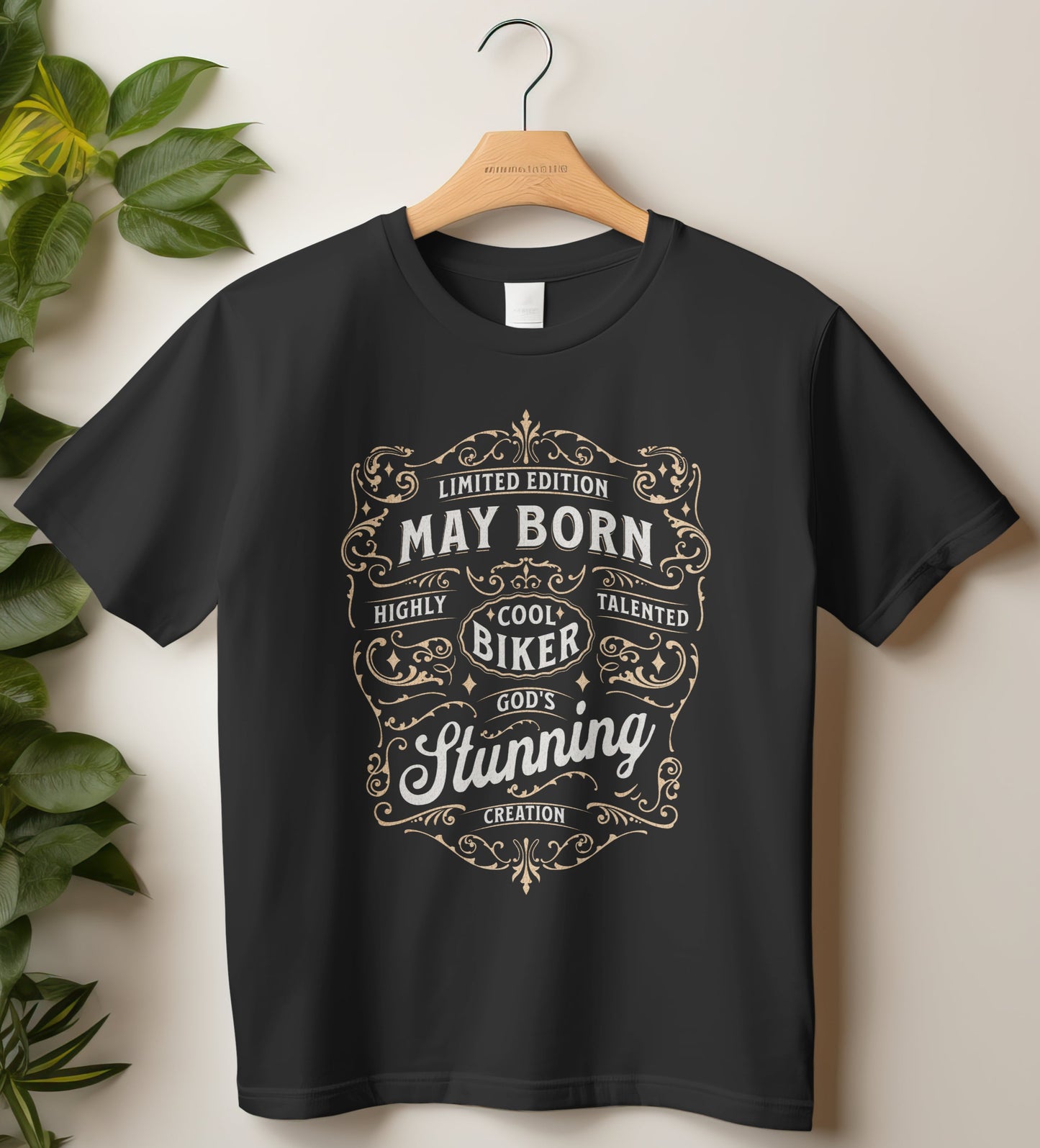 Biker Birthday T-Shirt Round Neck Half Sleeve (Limited Edition May Born)