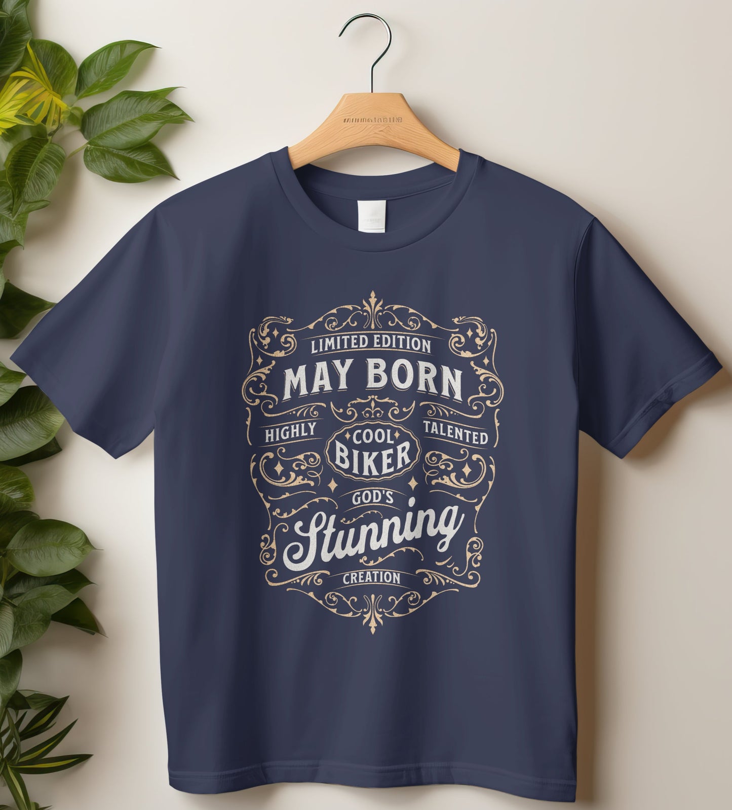 Biker Birthday T-Shirt Round Neck Half Sleeve (Limited Edition May Born)