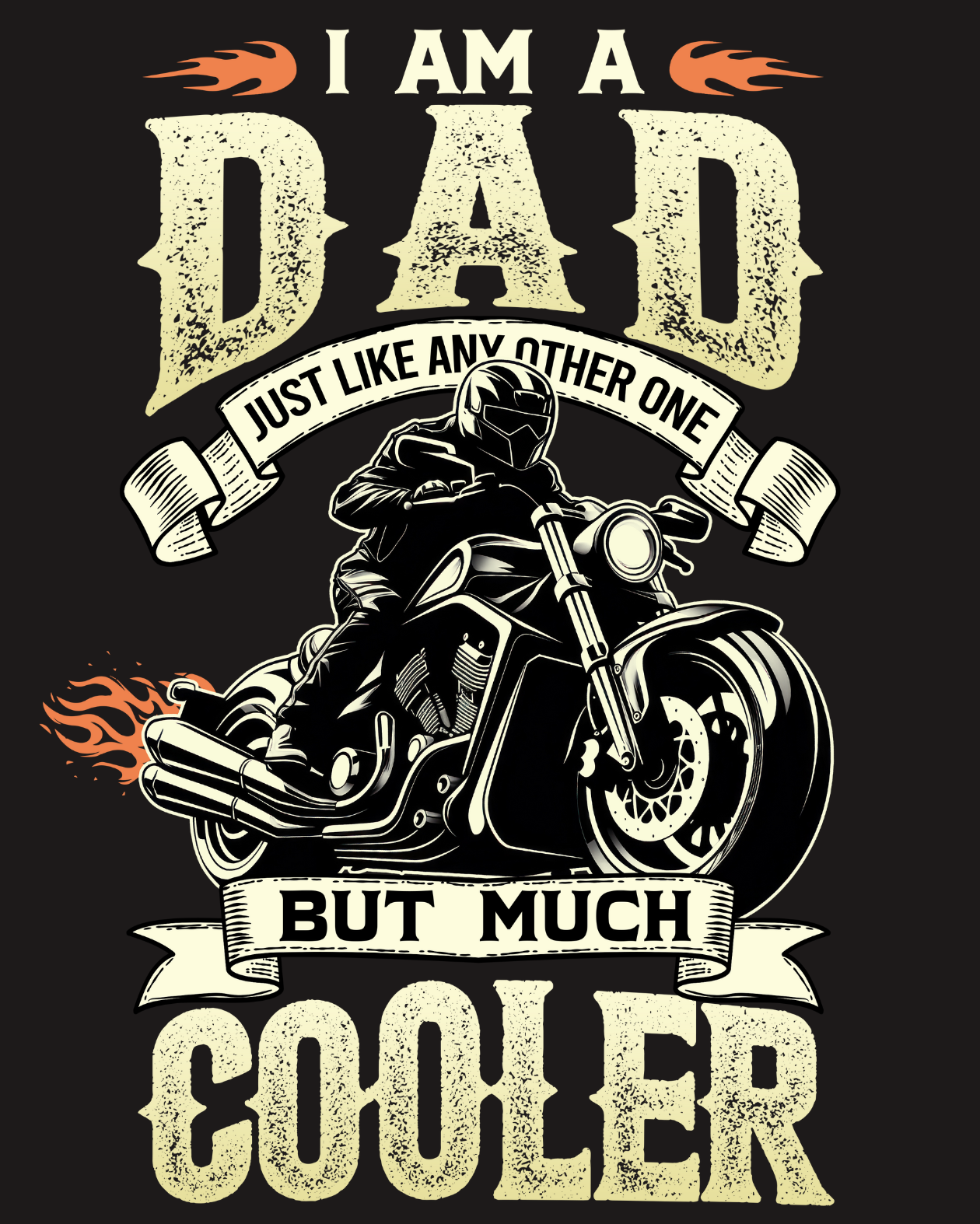 Round Neck Half Sleeve Biker T-Shirt (I am a dad just Like)