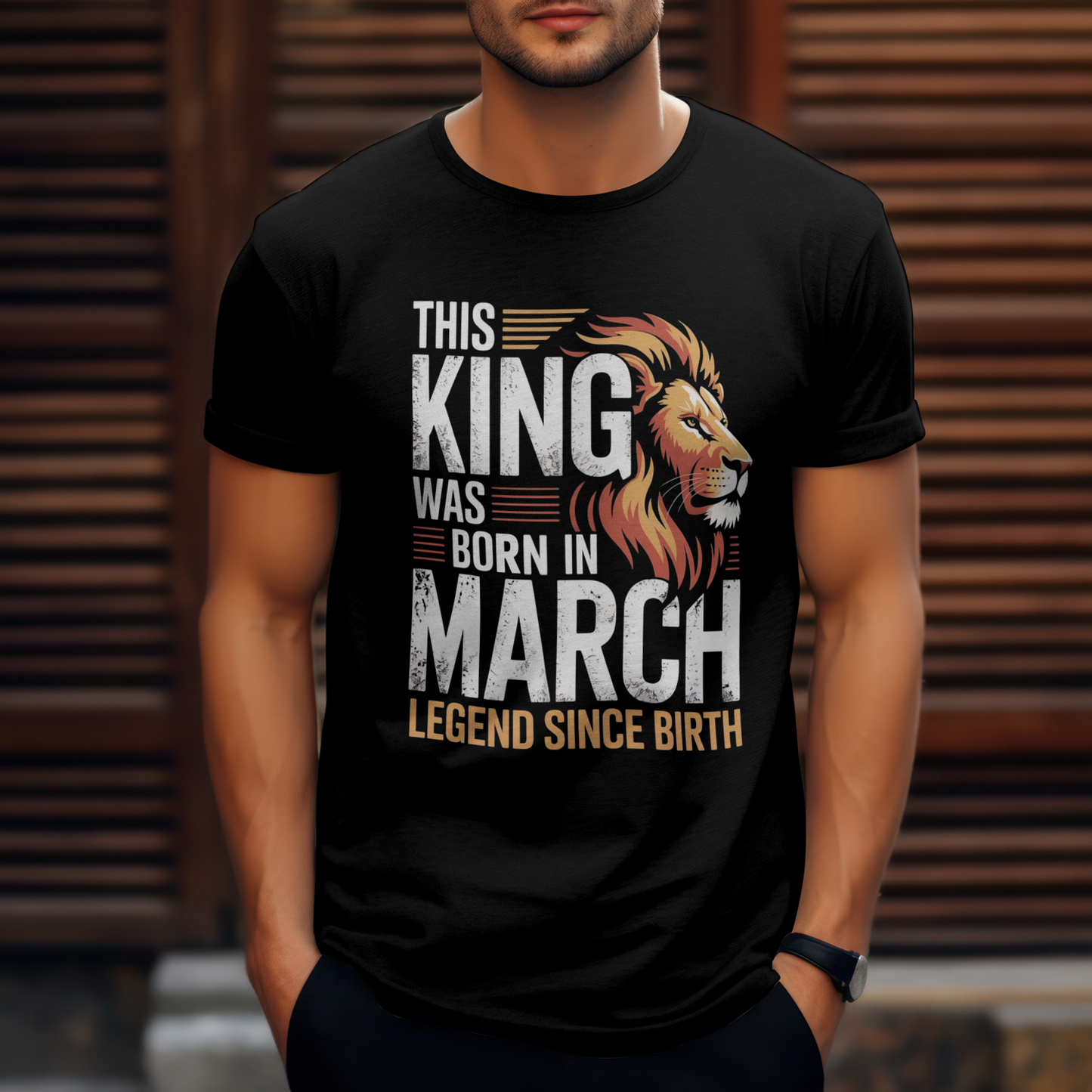 March Birthday Classic Crew T-Shirt (This King was Born in March D-I)