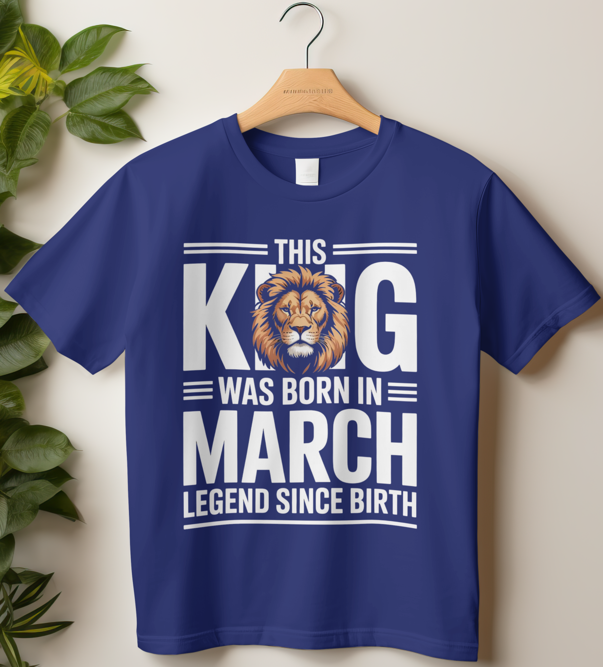 March Birthday Male Classic Crew T-Shirt (This King was born in March D-II)