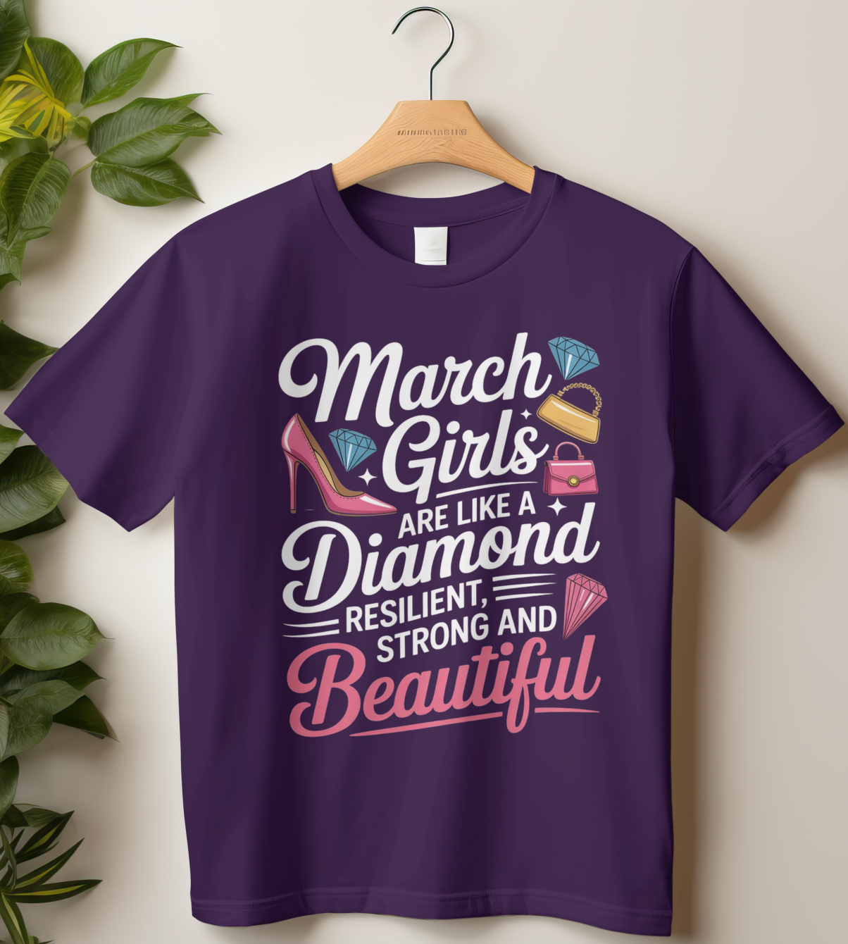 March Birthday Girl's Classic T-Shirt (March Girls are like a Diamond)