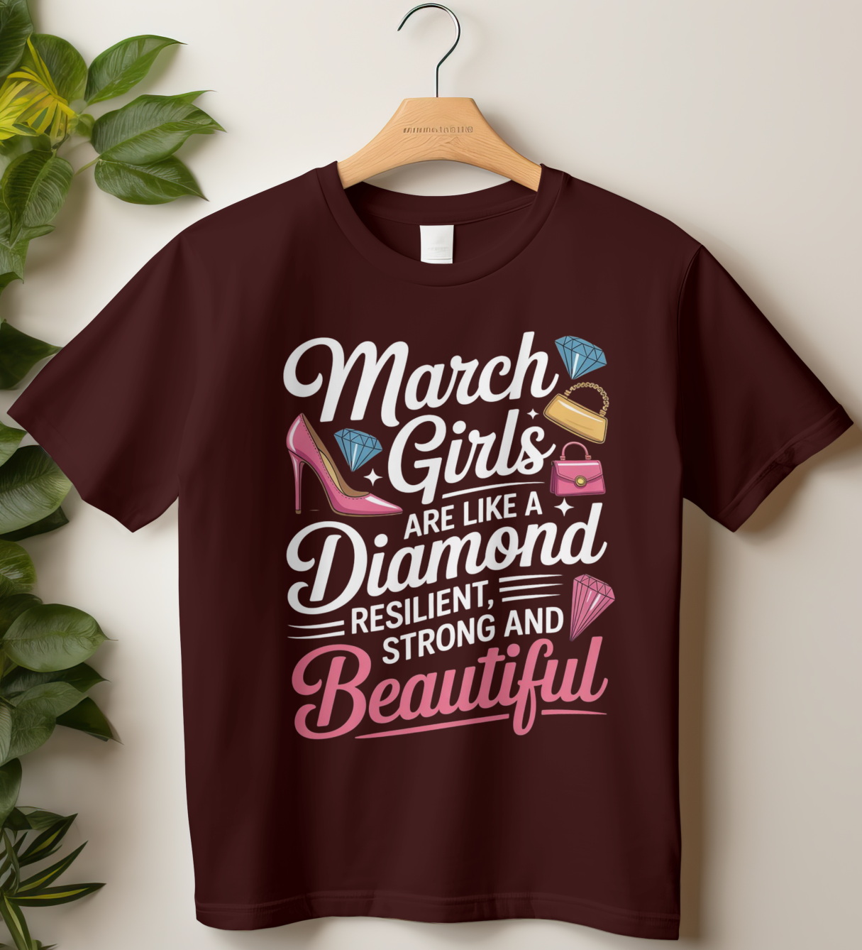 March Birthday Girl's Classic T-Shirt (March Girls are like a Diamond)