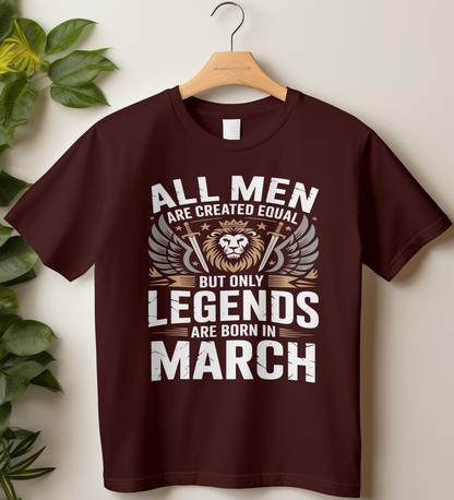 March Birthday Male Classic Crew T-Shirt (All Men Are Created Equal)