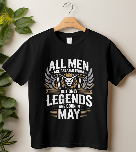 May Birthday Unisex Classic Crew T-Shirt (All Men are created Equal May)