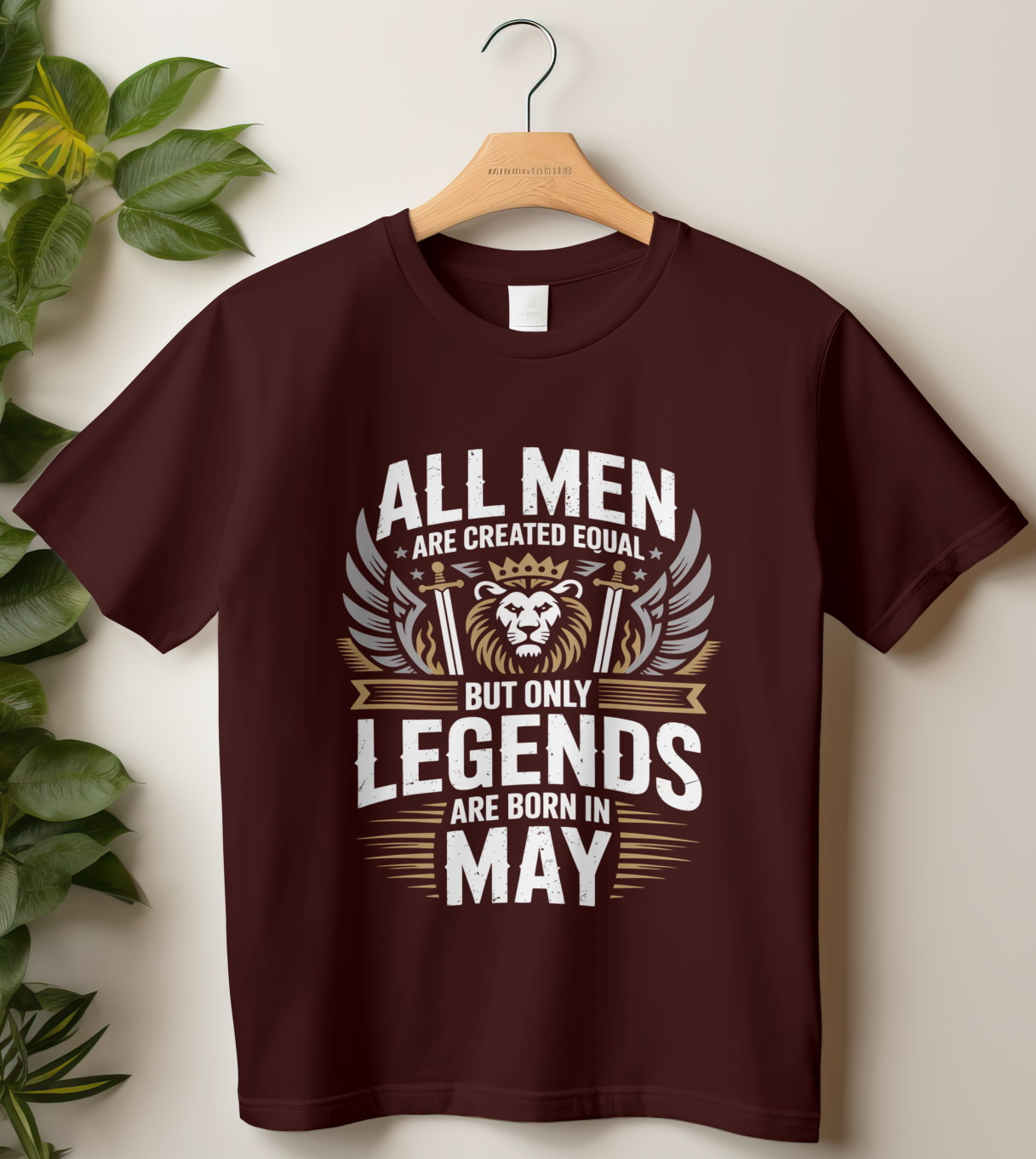 May Birthday Unisex Classic Crew T-Shirt (All Men are created Equal May)