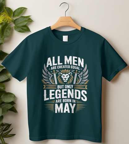 May Birthday Unisex Classic Crew T-Shirt (All Men are created Equal May)