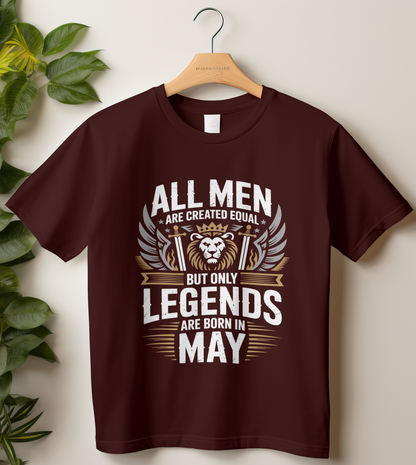 May Birthday Unisex Classic Crew T-Shirt (All Men are created Equal May)
