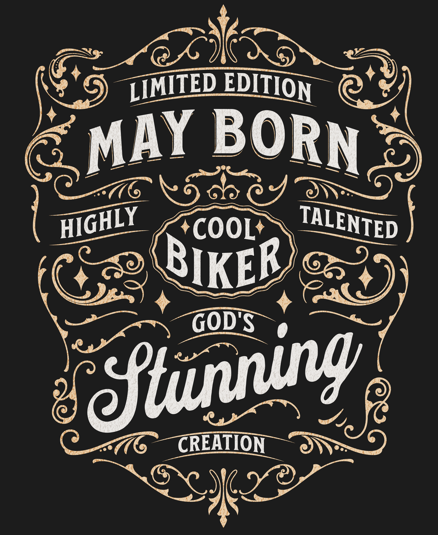 Biker Birthday T-Shirt Round Neck Half Sleeve (Limited Edition May Born)