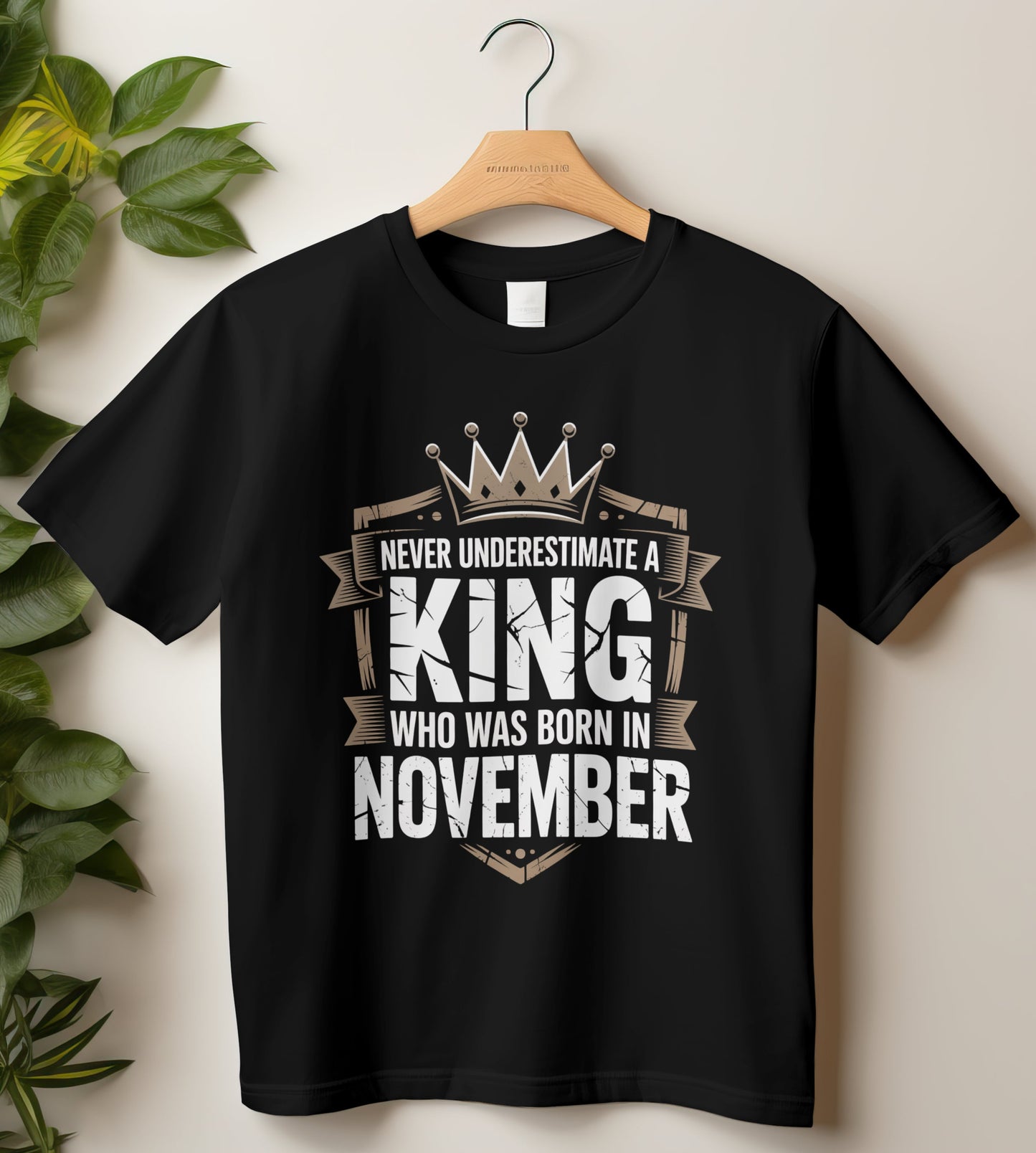 November Birthday T-shirt Round Neck Half Sleeve (Never Underestimate a King who was born in November)