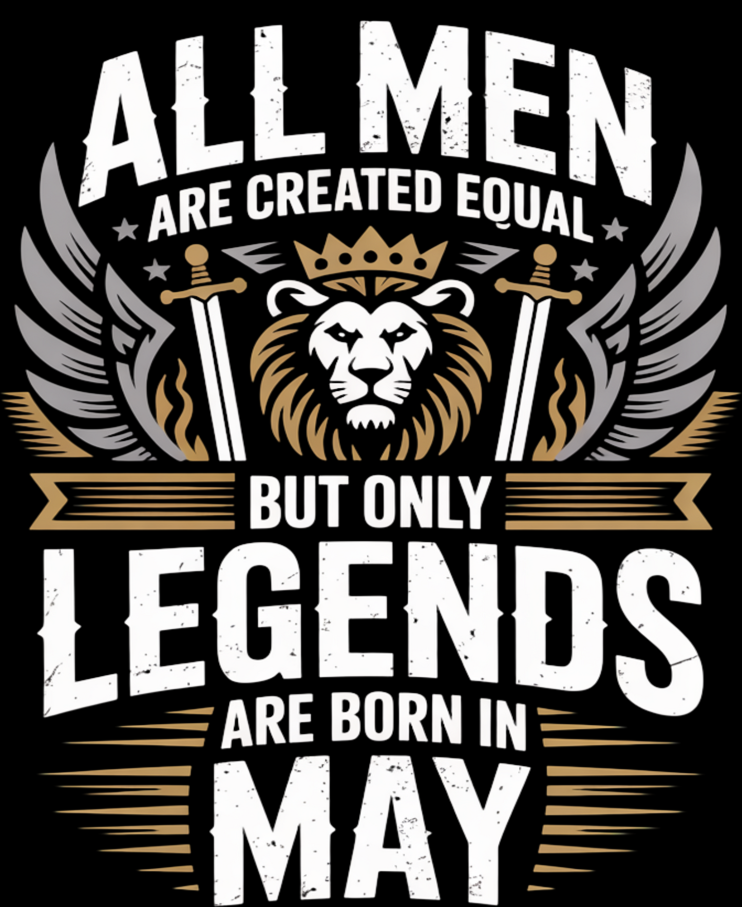 May Birthday Unisex Classic Crew T-Shirt (All Men are created Equal May)