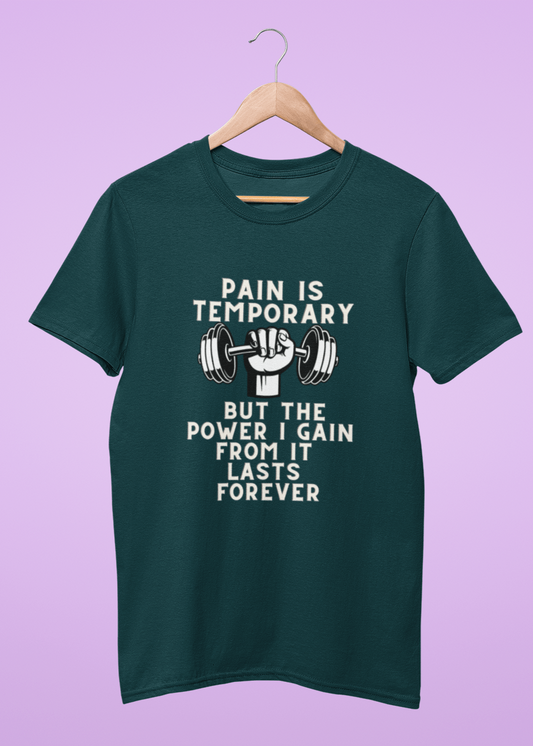 Round Neck Men T-Shirt (Pain is Temporary)