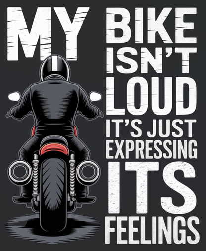 Oversized Biker T-Shirt Round Neck Half Sleeve (My Bike Isn't Loud)