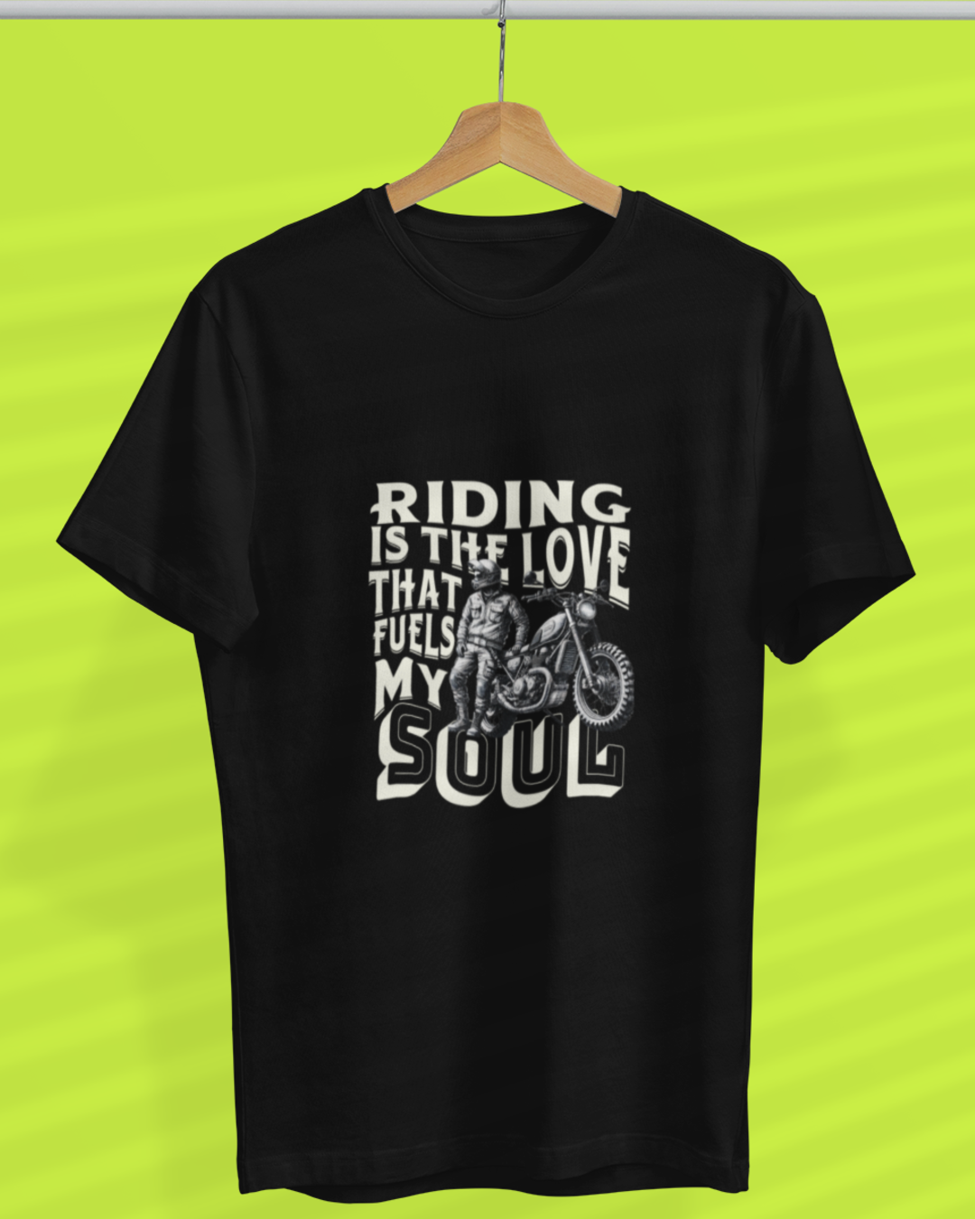 Round Neck Half Sleeve Biker T-Shirt (Riding is the Love 3)