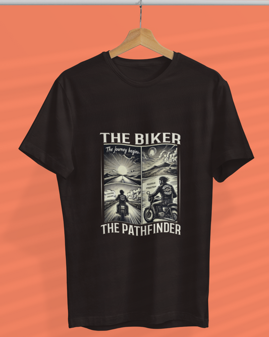 Round Neck Half Sleeve Biker T-Shirt (The Biker The Pathfinder)