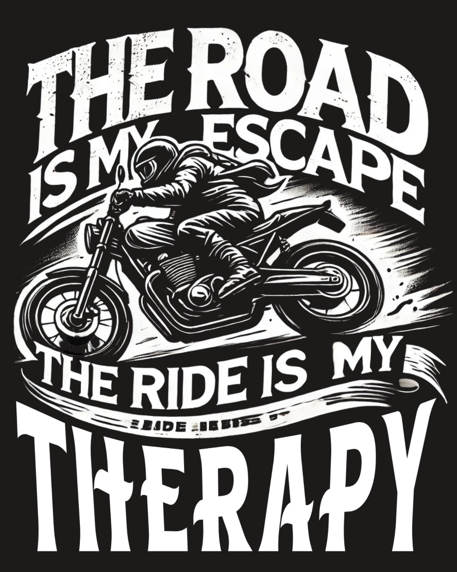 Round Neck Full Sleeve Biker Sweatshirt (The Road is My Escape)