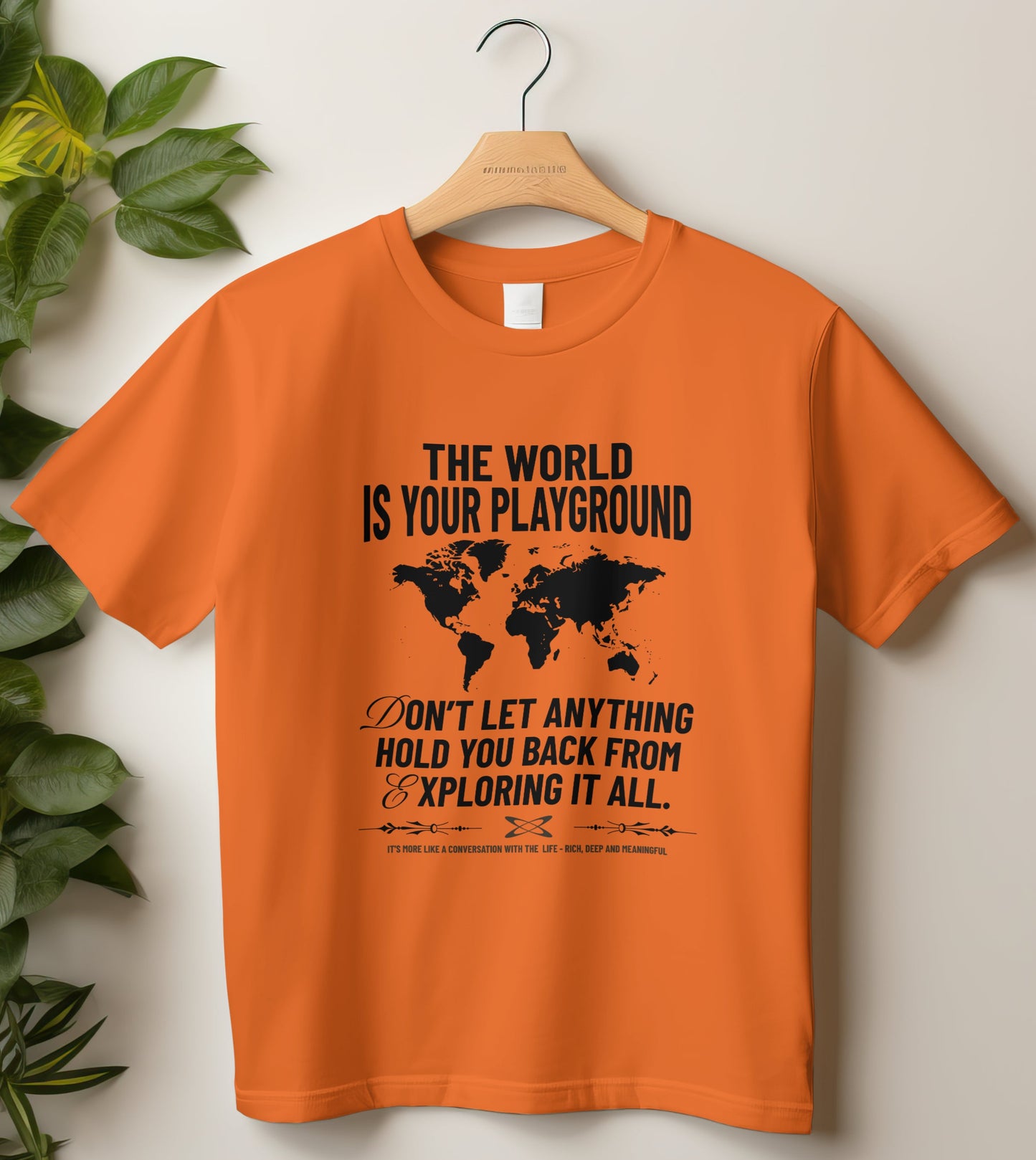 Round Neck Half Sleeve Travel T-Shirt (The World is your playground)
