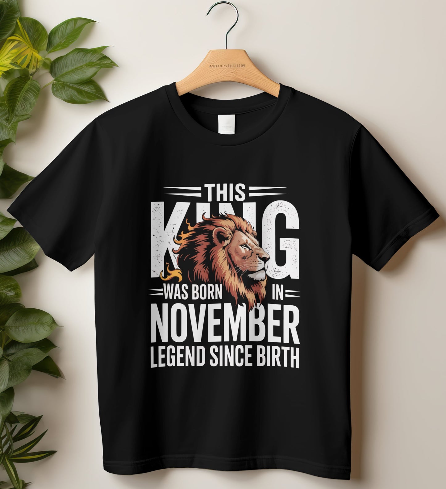 November Birthday T-shirt Round Neck Half Sleeve (This King Was Born in November Legend Since Birth)