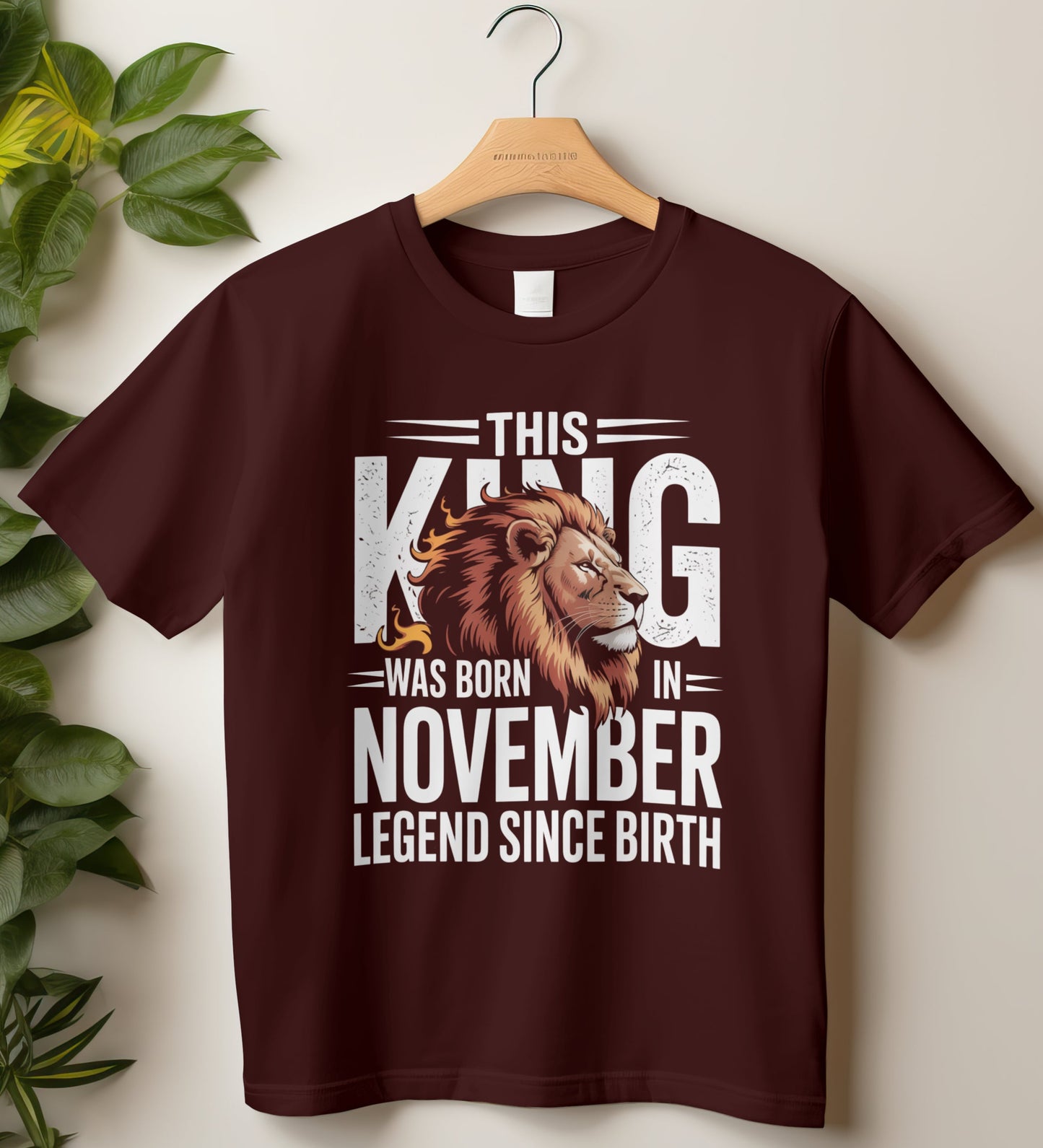November Birthday T-shirt Round Neck Half Sleeve (This King Was Born in November Legend Since Birth)