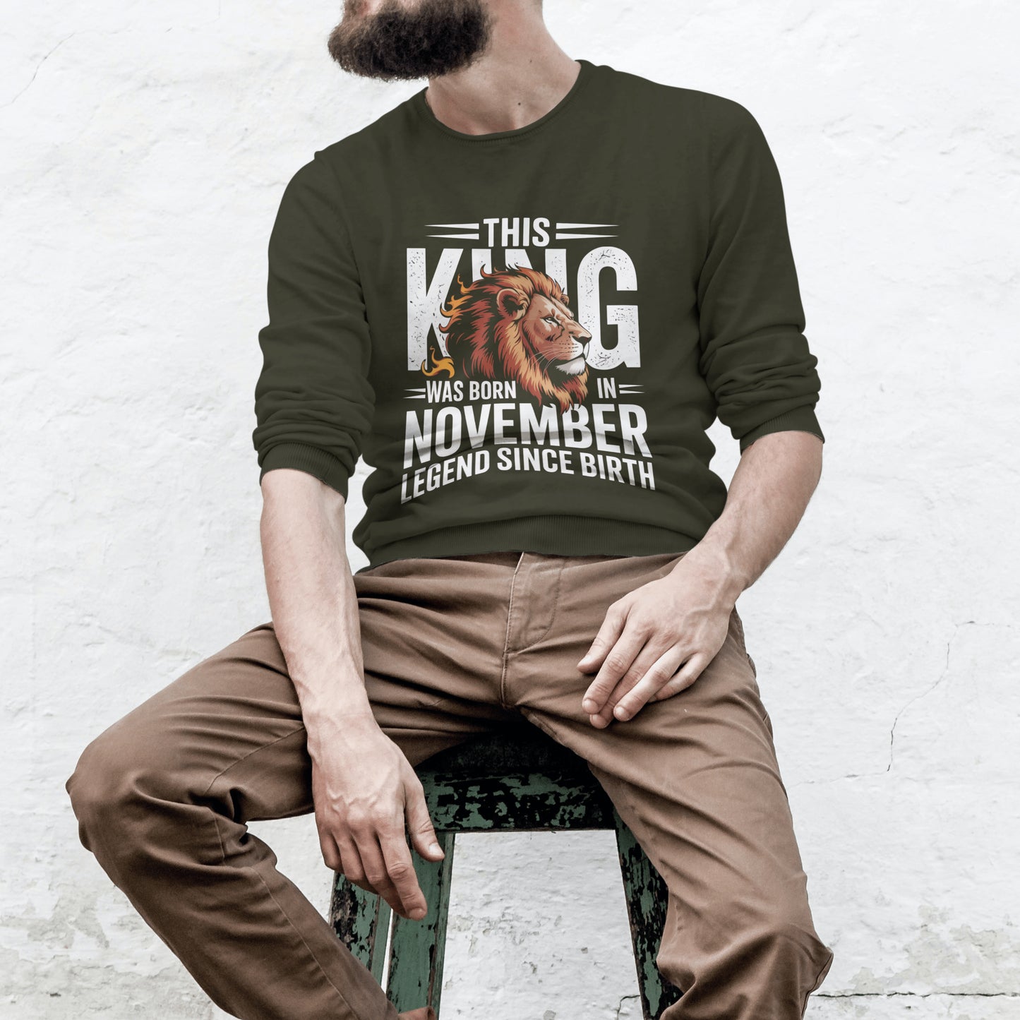 November Birthday Unisex Sweatshirt Full Sleeve (This King was Born in November)