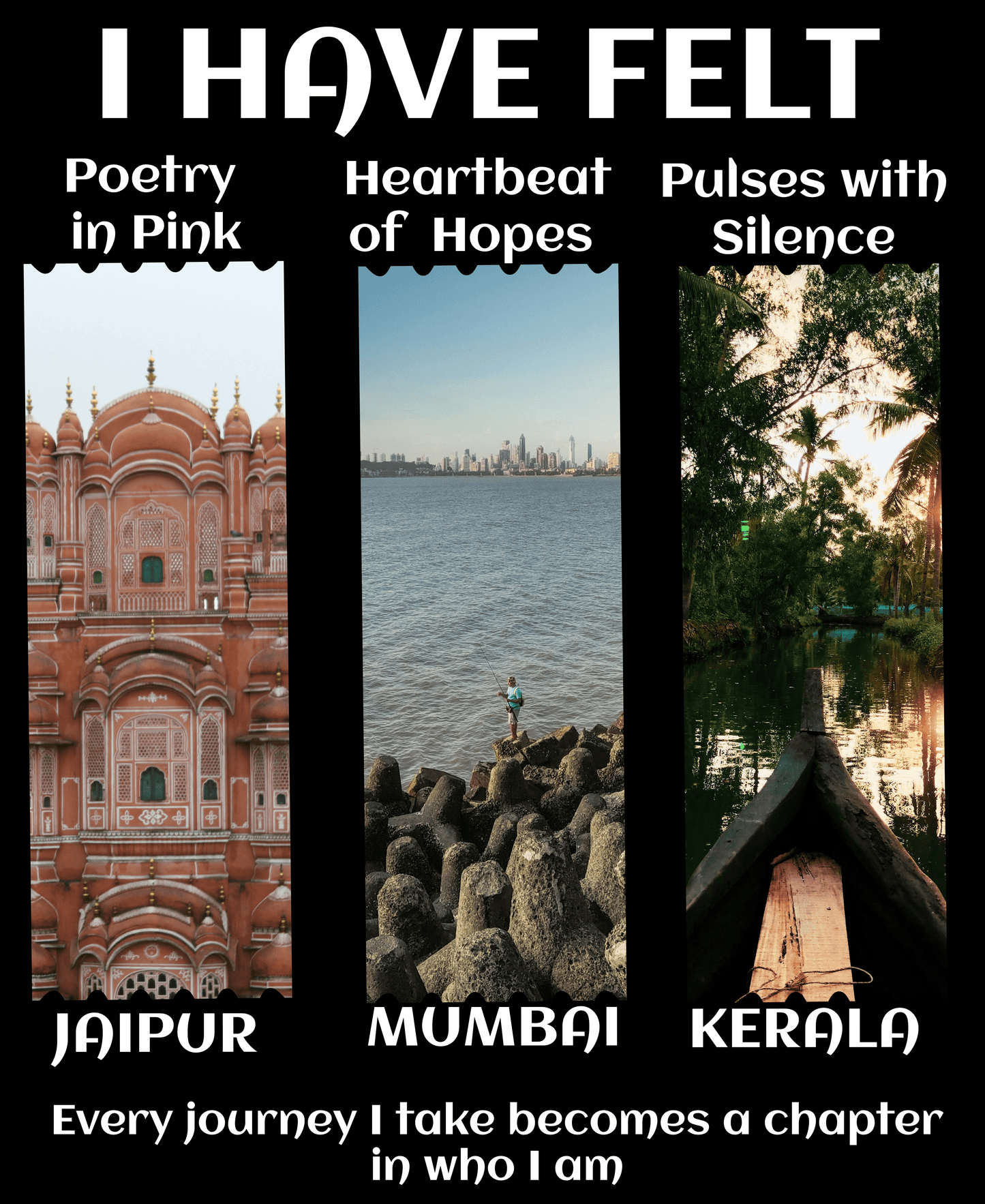 Round Neck Half Sleeve Travel T-Shirt (Jaipur, Mumbai and Kerala)