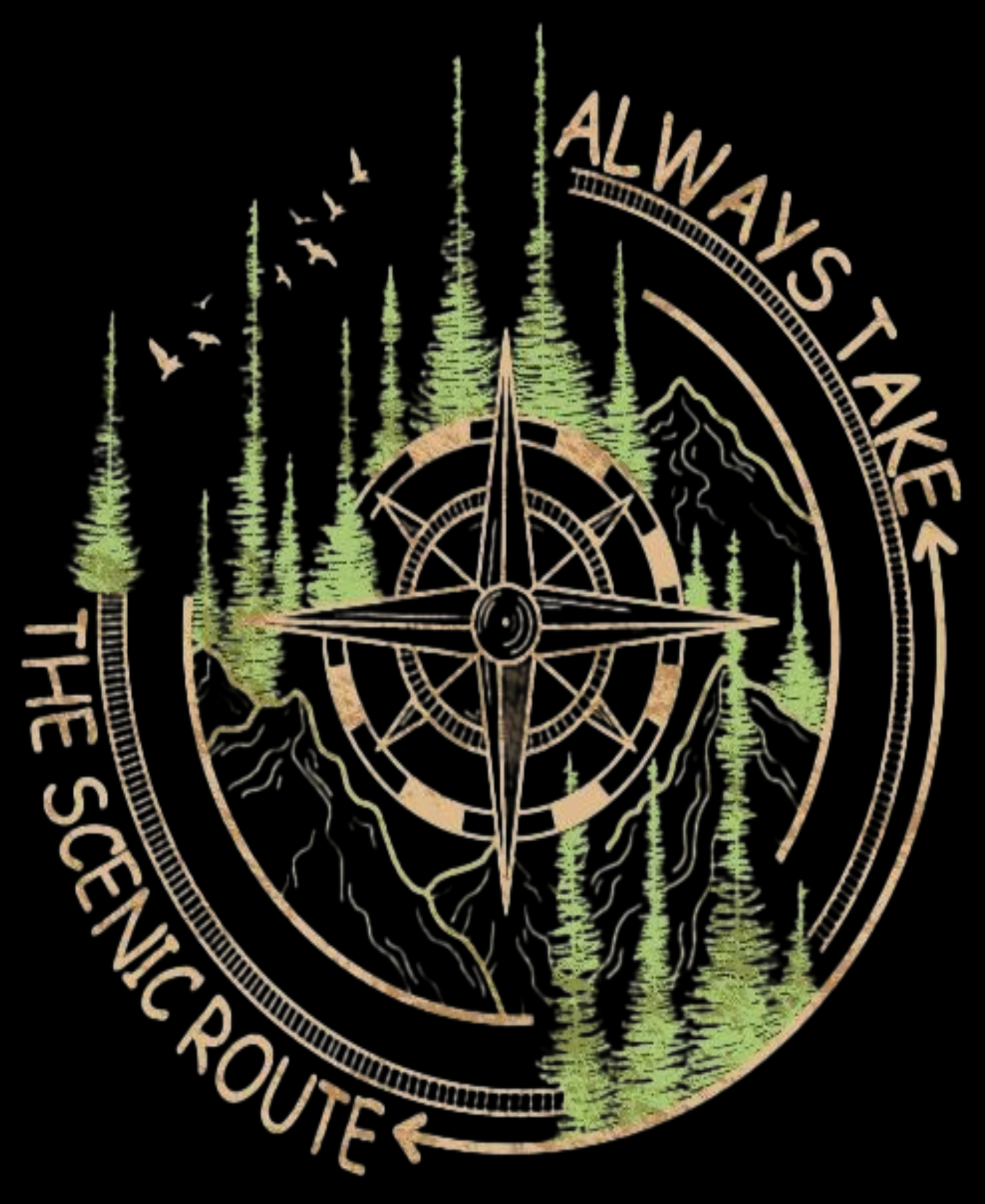 Travel Unisex Classic Crew T-Shirt (Always take the Scenic Route)