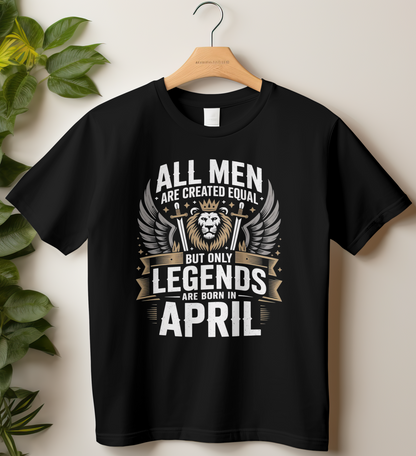 April Birthday Male Classic Crew T-Shirt (All Men Are Created Equal)