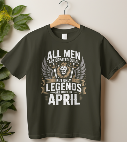 April Birthday Male Classic Crew T-Shirt (All Men Are Created Equal)