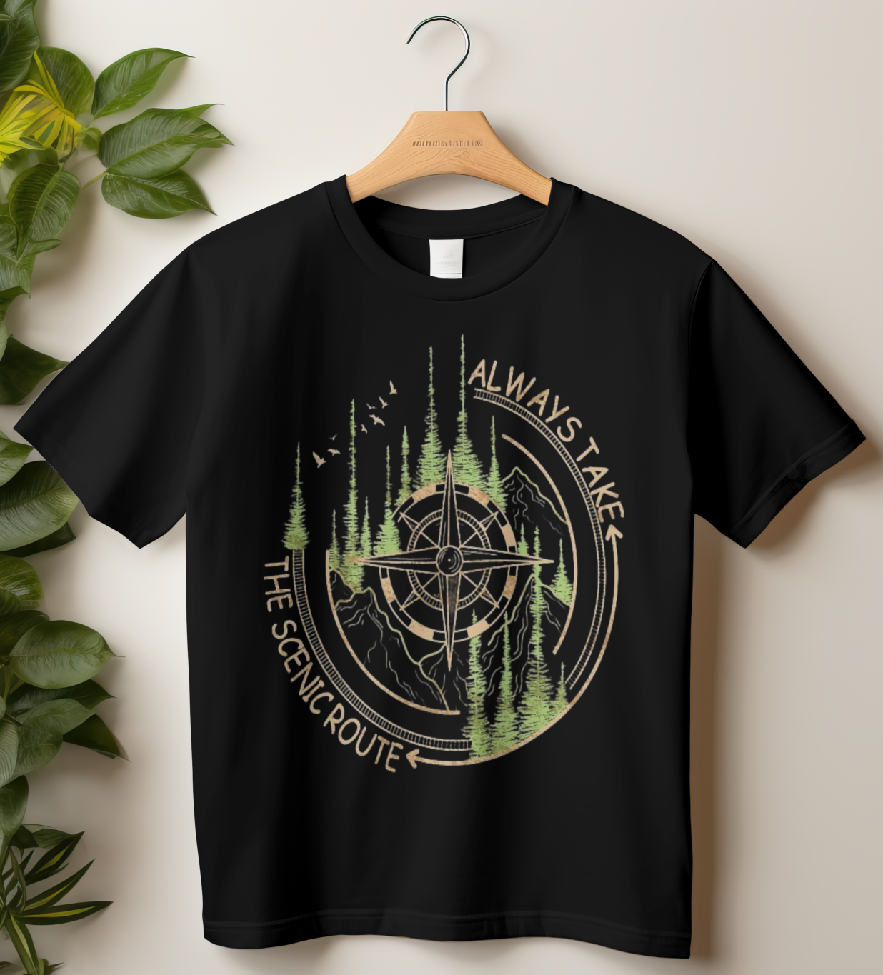 Travel Unisex Classic Crew T-Shirt (Always take the Scenic Route)