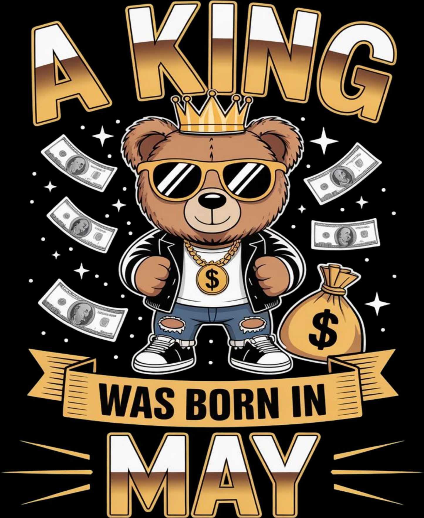 May Birthday Male Classic Crew T-Shirt (A King Was Born in May)