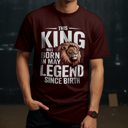 May Birthday Male Classic Crew T-Shirt (This King was born in May)