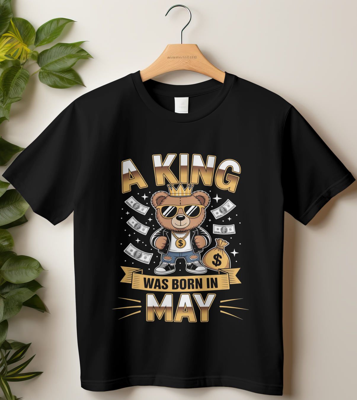 May Birthday Male Classic Crew T-Shirt (A King Was Born in May)