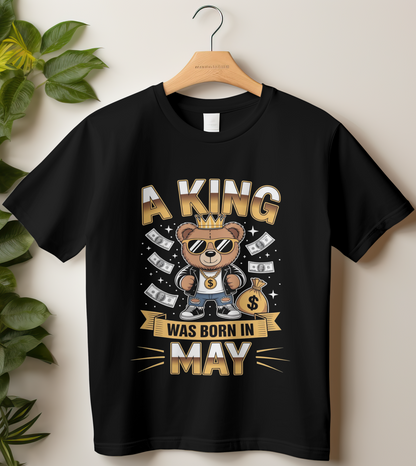 May Birthday Male Classic Crew T-Shirt (A King Was Born in May)