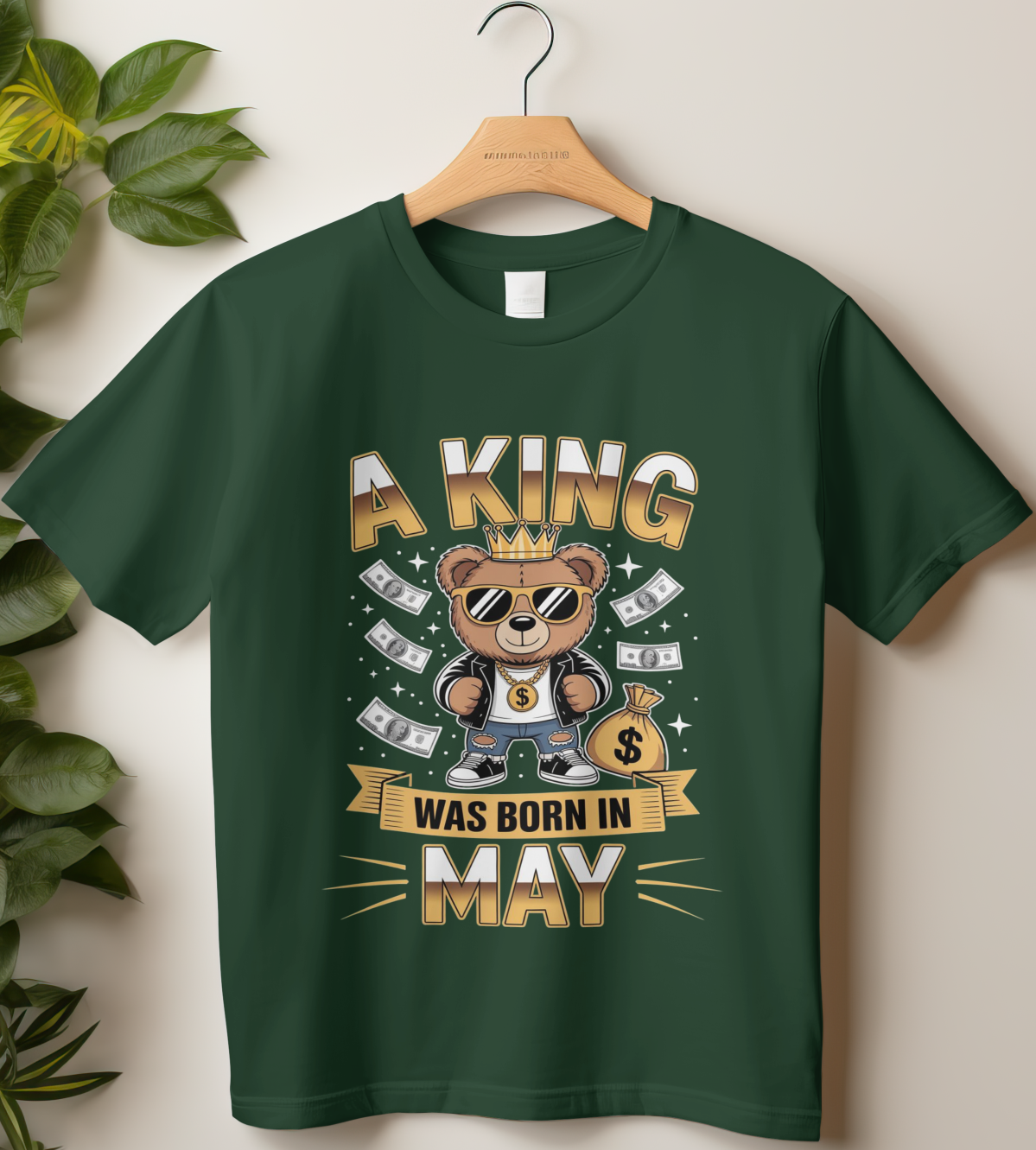 May Birthday Male Classic Crew T-Shirt (A King Was Born in May)