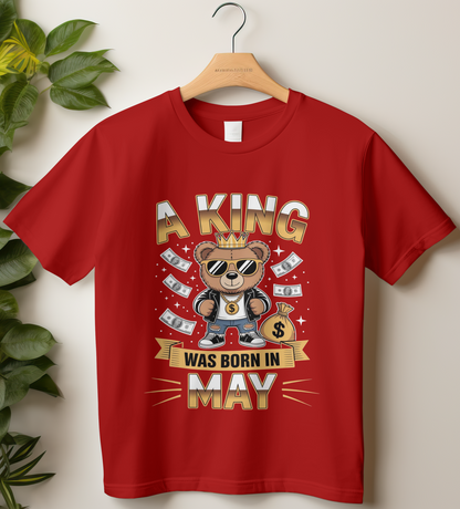 May Birthday Male Classic Crew T-Shirt (A King Was Born in May)