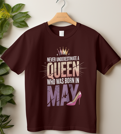 May Birthday Girl's Classic T-Shirt (Never Underestimate a Queen Who Was Born in May)
