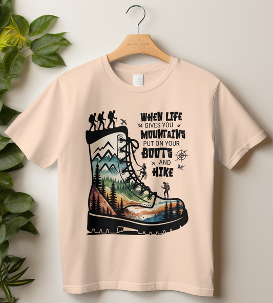 Travel Unisex Classic Crew T-Shirt (When Life Gives you Mountains)