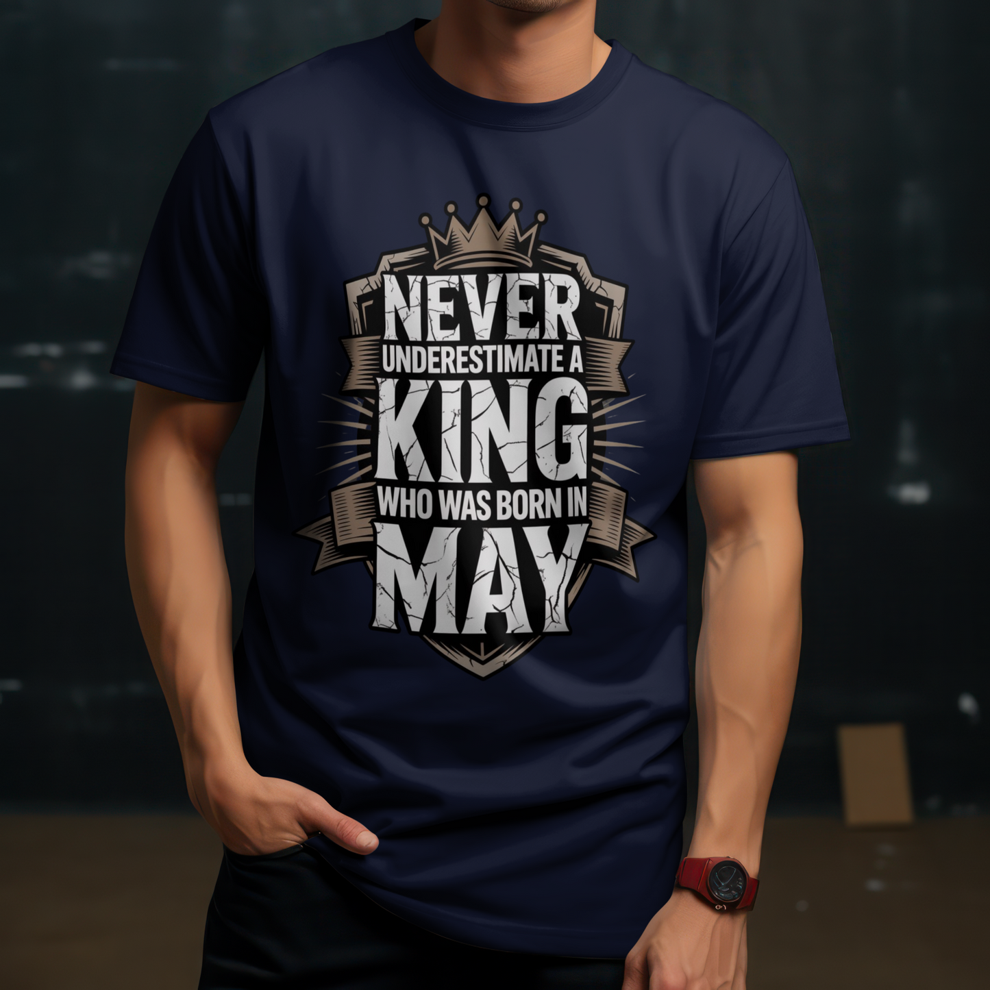 May Birthday Male Classic Crew T-Shirt (Never Underestimate a King who was born in May)