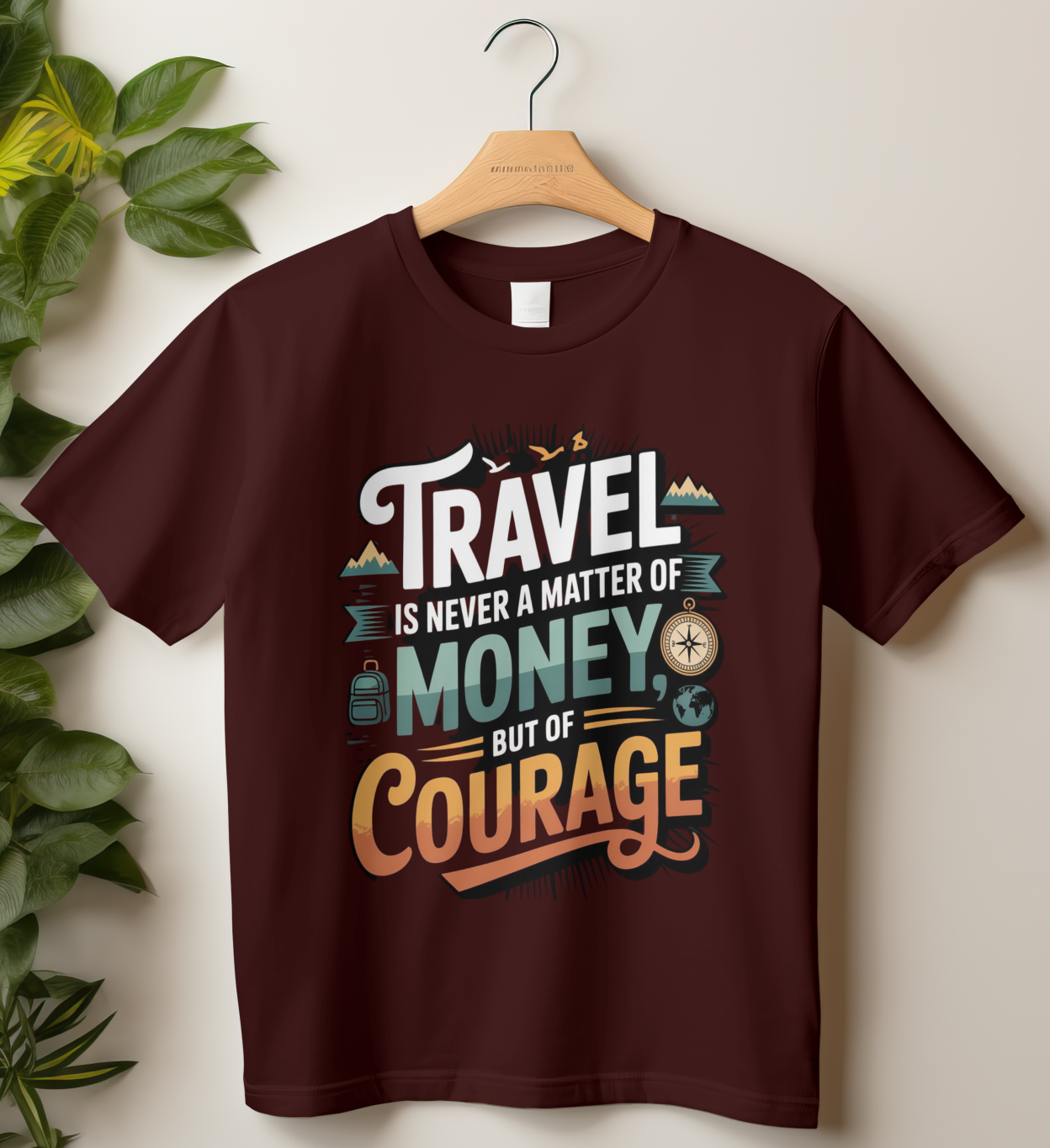 Travel Unisex Classic Crew T-Shirt (Travel is never a Matter of Money, But of Courage)