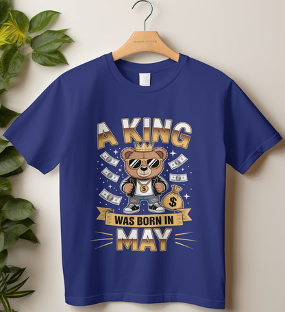 May Birthday Male Classic Crew T-Shirt (A King Was Born in May)