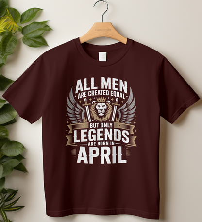 April Birthday Male Classic Crew T-Shirt (All Men Are Created Equal)