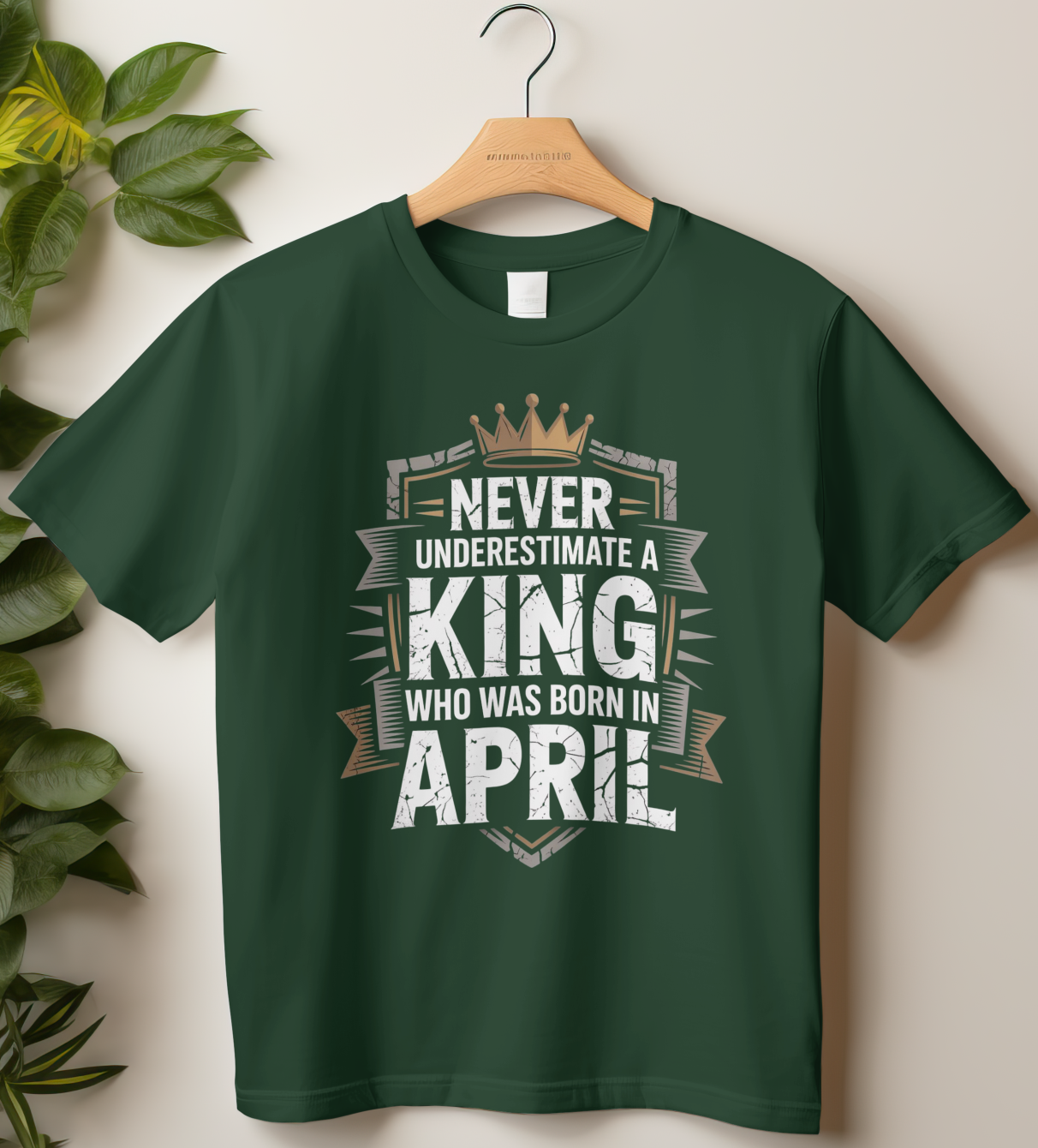 April Birthday Male Classic Crew T-Shirt (Never Underestimate a King)