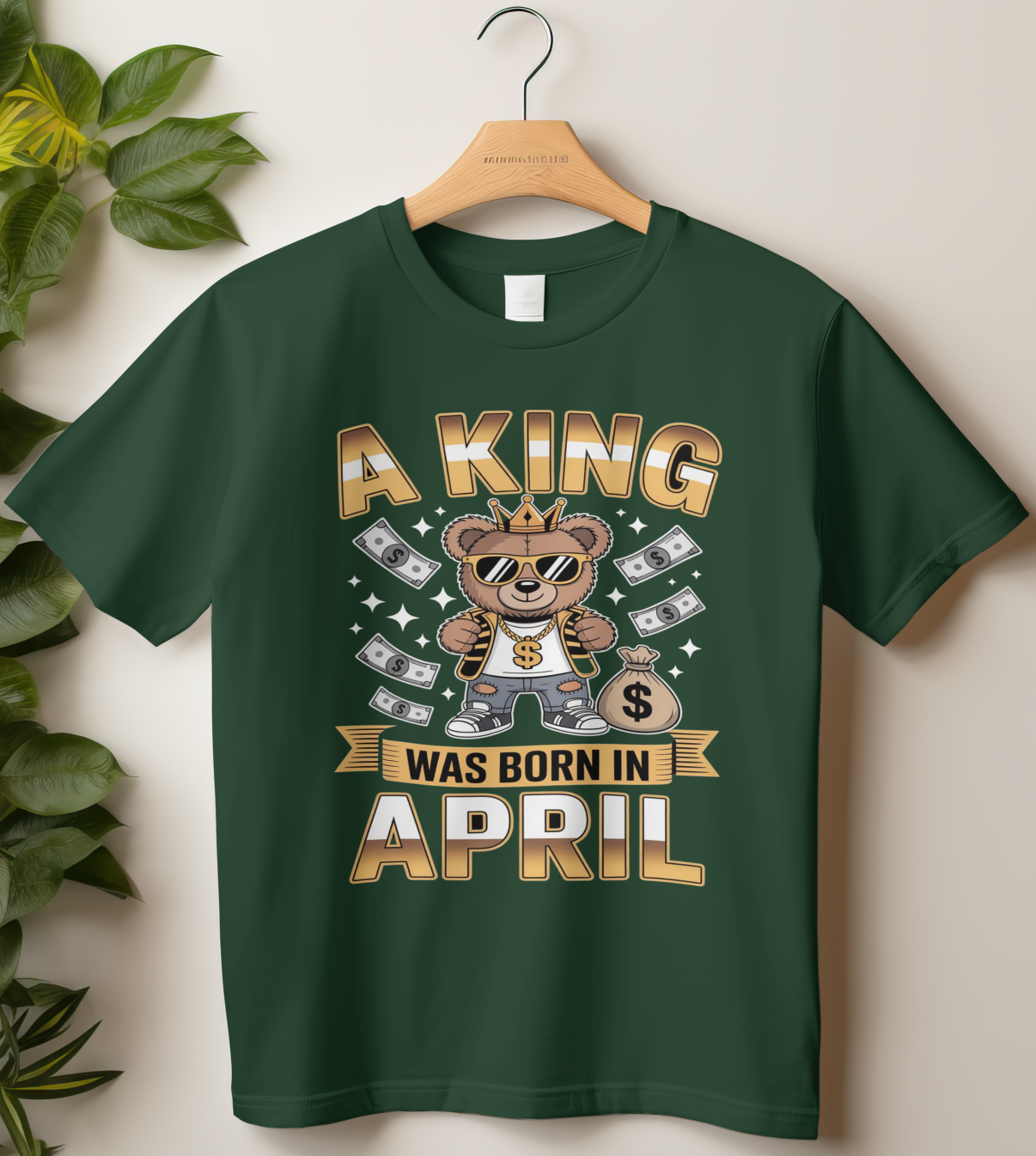 April Birthday Male Classic Crew T-Shirt (A King Was Born in April)